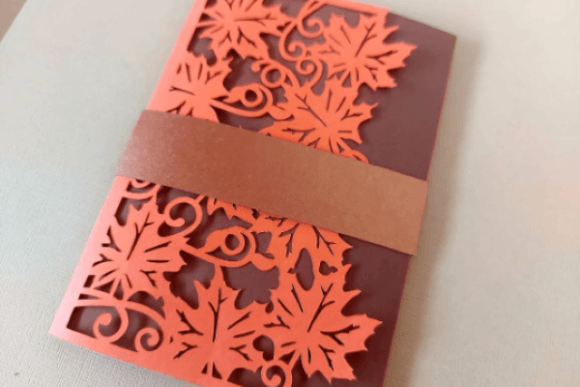 Autumn Wedding Tri Fold Pocket Card Guide