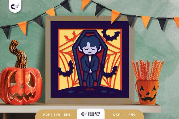 Bringing Whimsy to Halloween: The Charm of a Cute Vampire and Bats Shadow Box
