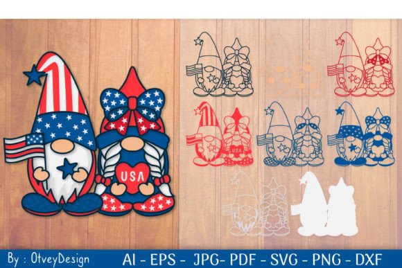 Celebrating Independence with 4th of July Gnome Patriotic Layered Paper Designs