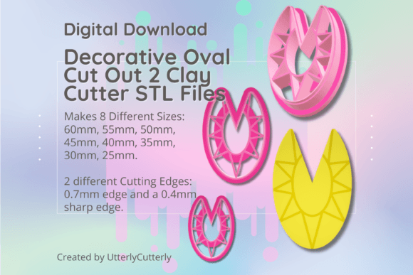 Clay Cutter STL File - Decorative Oval C Guide