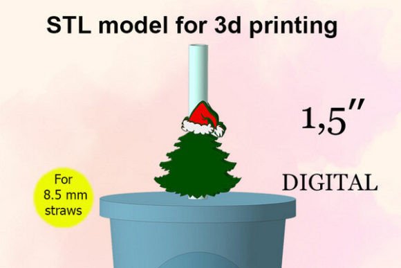 Elevate Your Holiday Drinks with a Christmas Tree Hat Straw Topper STL
