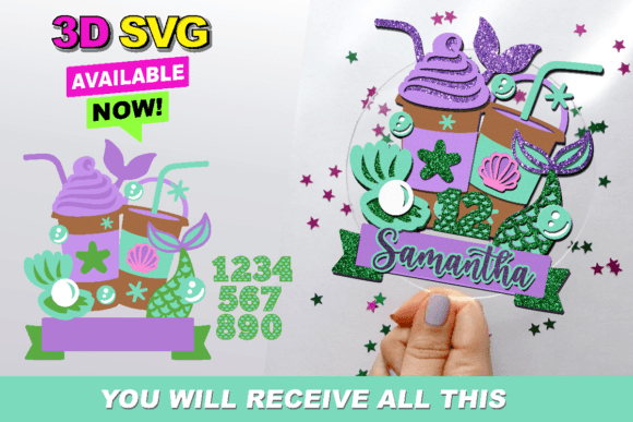 Elevating Bakery Aesthetics with the Mermaid Coffee Cake Topper SVG