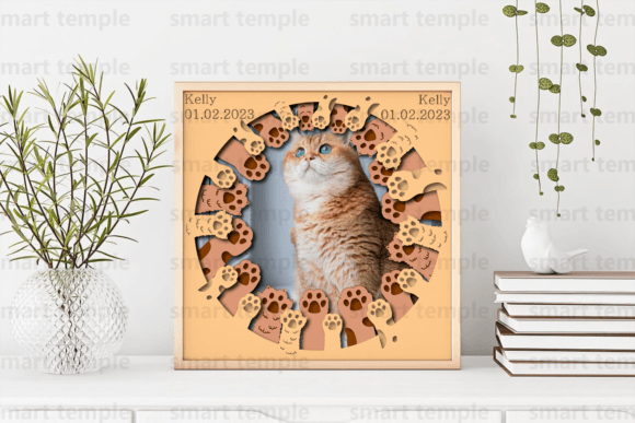 Evaluating the Cat and Paws Photo Frame Cricut Shadow Box Design