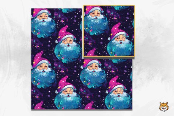 Evaluating the Neon Santa Claus Seamless Pattern for Modern Holiday Design Projects