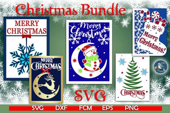 Instant Christmas Papercut Cards SVG Bundle