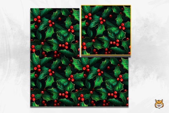 Neon Holly Seamless Pattern 3: A Modern Twist