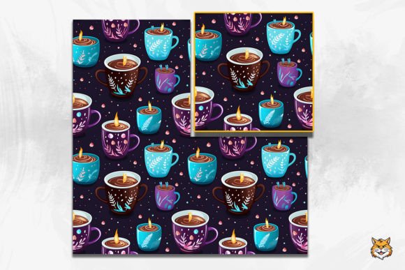 Strategic Visual Positioning with the Neon Hot Cocoa Mug Seamless Pattern