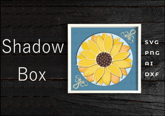 Sunflower Shadow Box SVG for Cricut & Laser