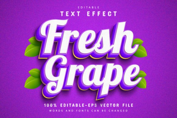 Unlock Vibrant Designs with the Fresh Grape Fruit 3d Text Effect