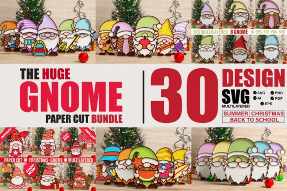 Unlocking Creative Potential with The HUGE GNOME Papercut SVG BUNDLE