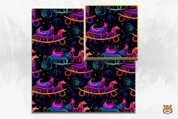Unwrap the Magic: Creative Uses for the Neon Sleigh Seamless Pattern